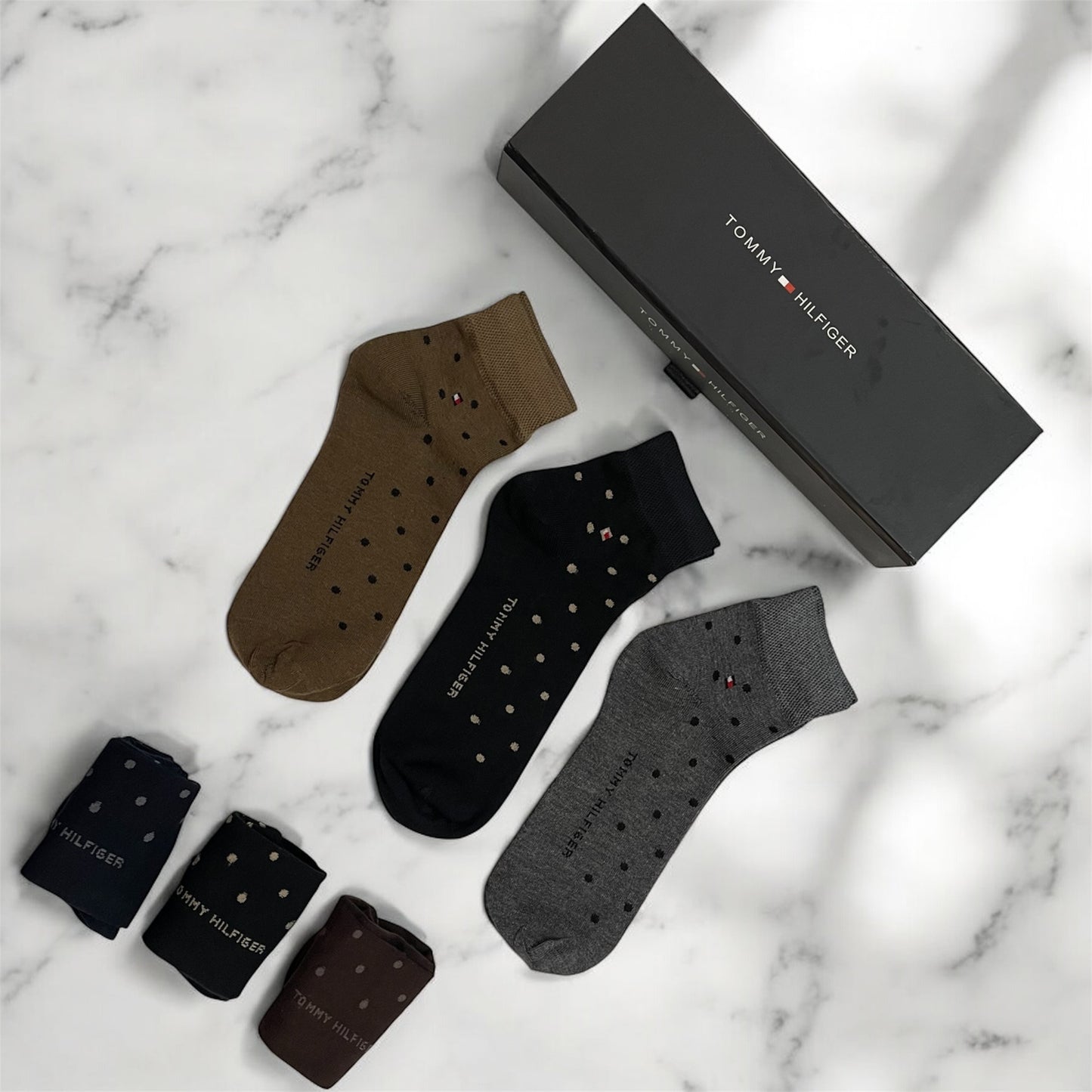 T-H Half Ankle Gift Pack Sleek dotted Pattern Premium Socks (Pack of 6)