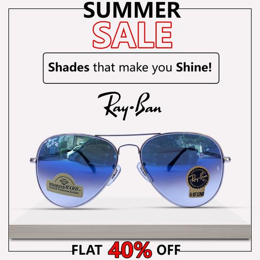 Ray Ban Multi Coated Glasses with G-15 Scratchless Lens and ALuminium Metal Frame M-120