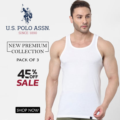 US Polo Vest (Under shirts) Pack of 3