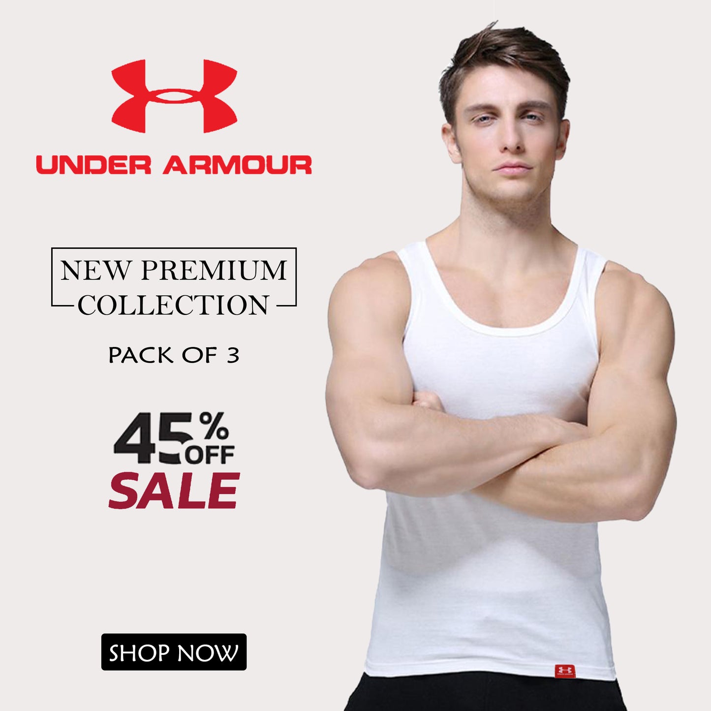 Under Armor Premium Vest (Under shirts) Pack of 3 Tank Top