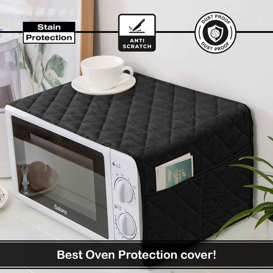 Dust Proof Quilted Cotton Oven Cover (Black Color)