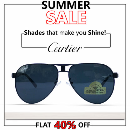 Cartier Imported Diamond Black Metal Frame Glasses CR-17