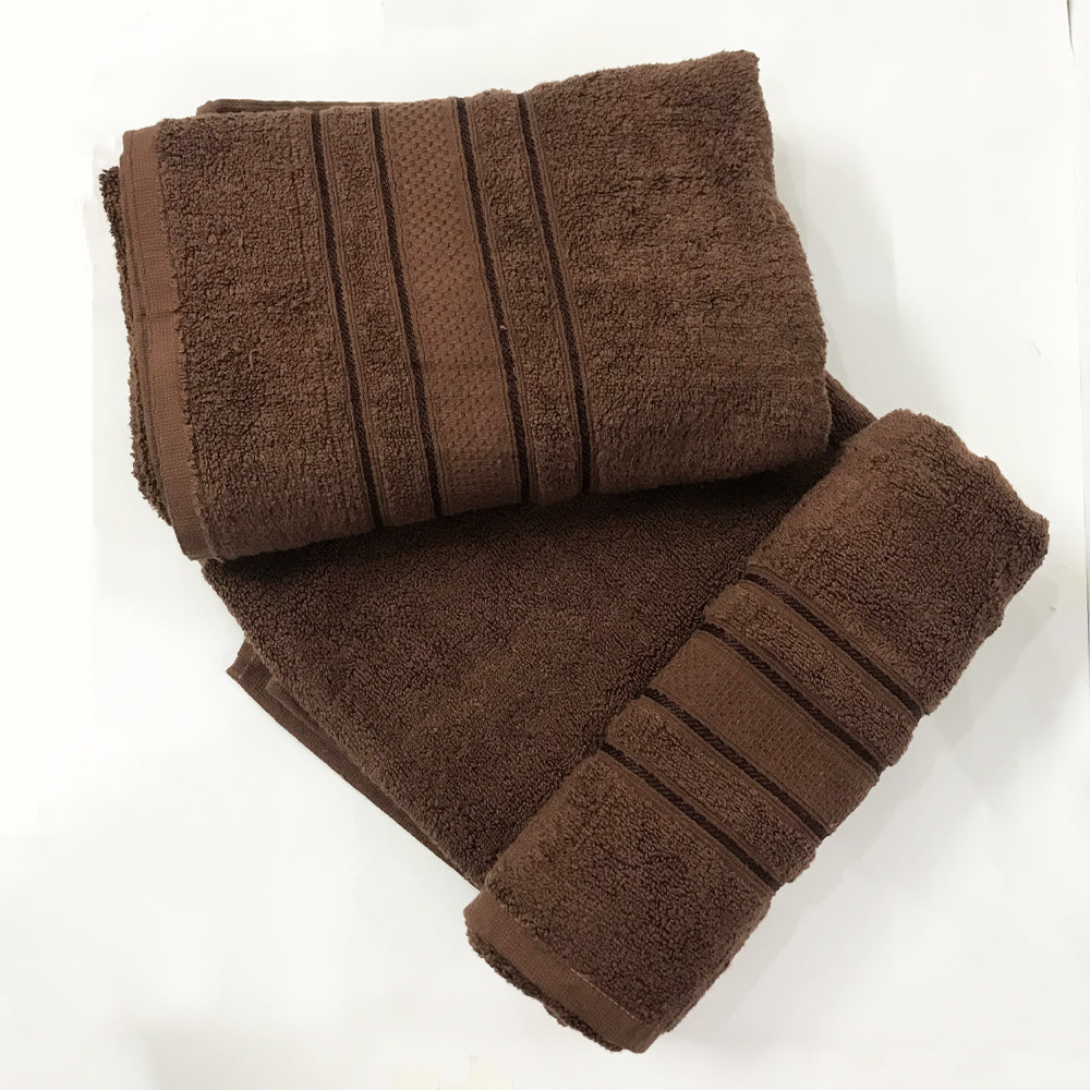 Brown Strip Cotton Bath Towel GT-004 (L)