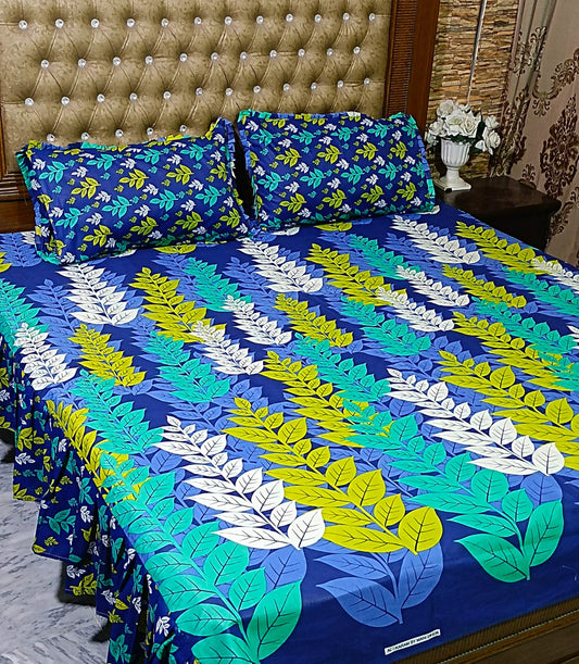 Frills Printed Bedsheet King Size 3PC