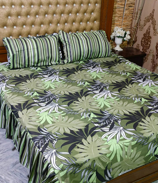 Frills Printed Bedsheet King Size 3PC