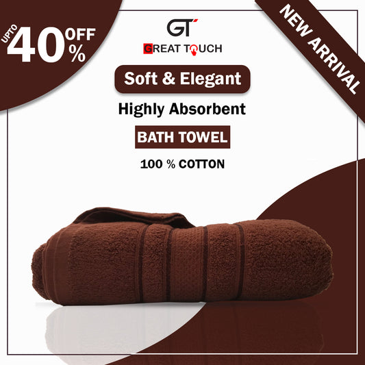 Brown Strip Cotton Bath Towel GT-004 (L)